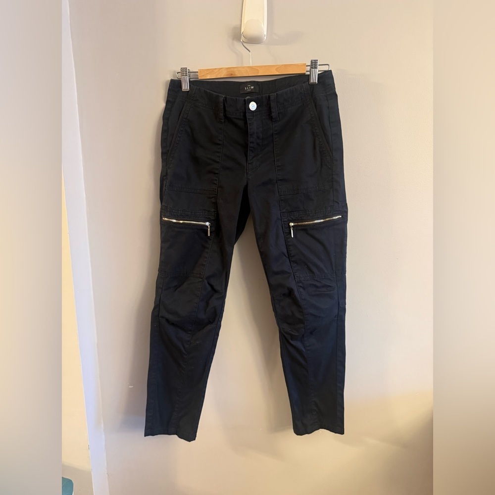 White House Black Market Black Slim Crop Utility Pants | Size 4 ✨
